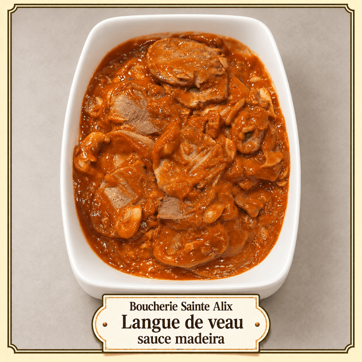 Langue de veau sauce madeira - Boucherie Sainte Alix