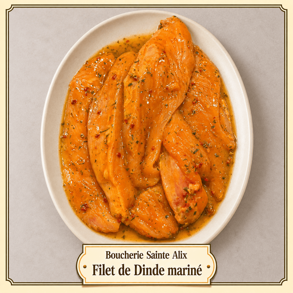 Filet de Dinde mariné - Boucherie Sainte Alix